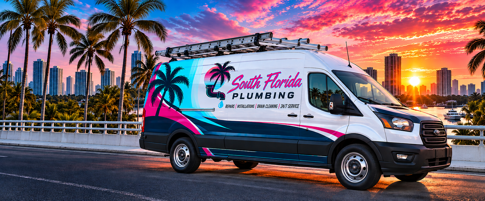 South Florida Plumbing van and technician
